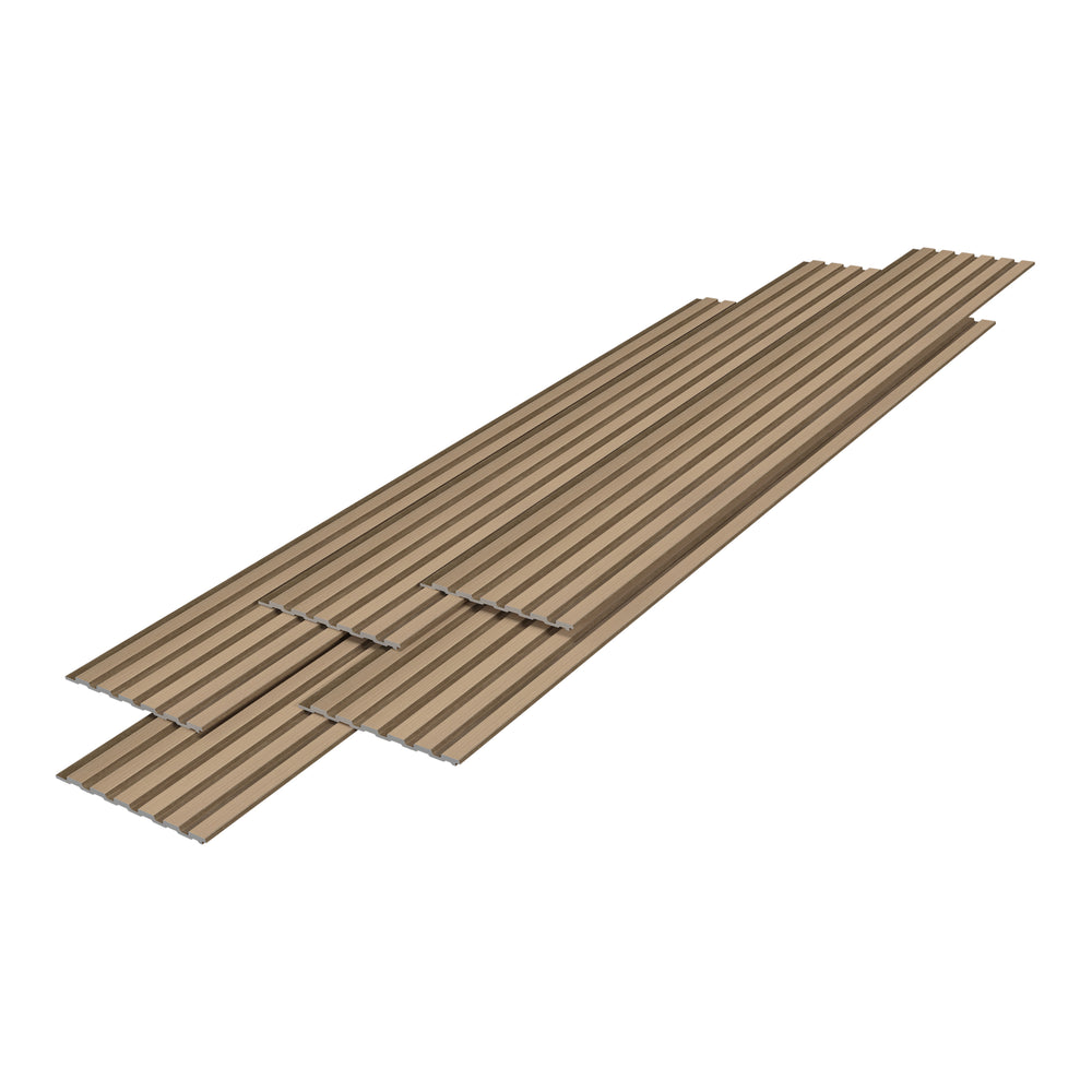 3D-väggpanel Borger Set 195x30 cm ljus eklook [NEU.HOLZ]