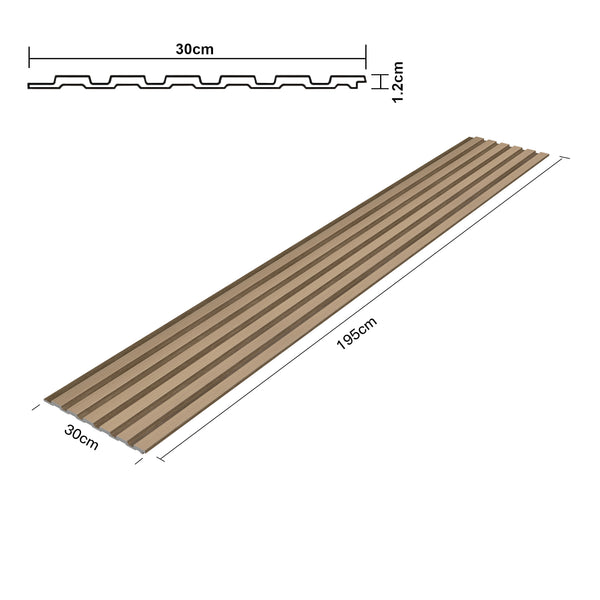 3D-väggpanel Borger Set 195x30 cm ljus eklook [NEU.HOLZ]