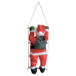 Klättrande tomte med stege 85x25cm upphängbar textil, plast [en.casa]