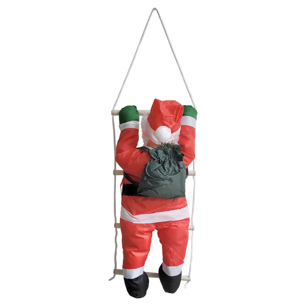 Klättrande tomte med stege 85x25cm upphängbar textil, plast [en.casa]