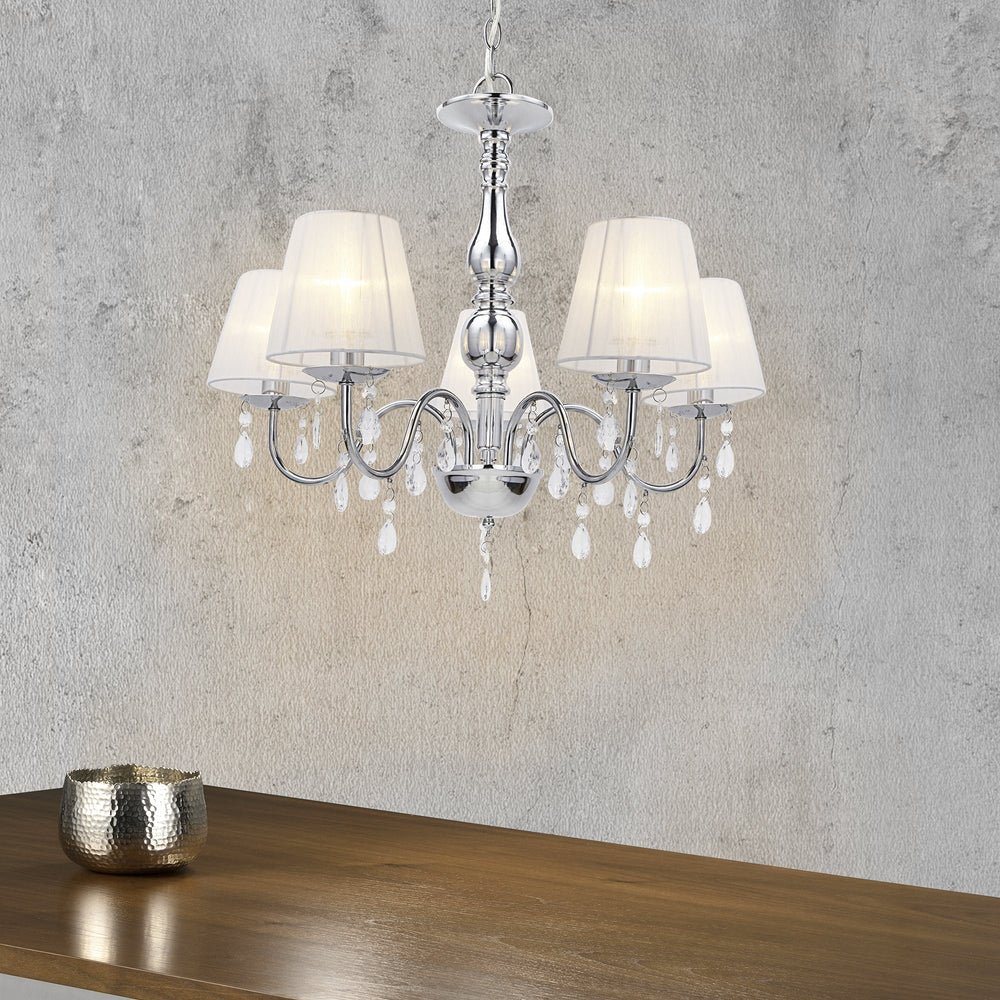 Kronljus Isabell 5 - ljusarmad krom lux.pro - premiumXL