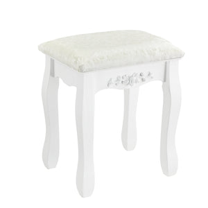 Toalettbord/sminkbord Limerick med spegel och stol 141x75x40cm vit [en.casa]