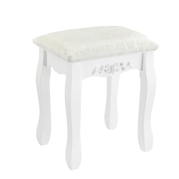 Toalettbord/sminkbord Limerick med spegel och stol 141x75x40cm vit [en.casa]