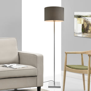 Golvlampa Coimbra metall textil grå [lux.pro]