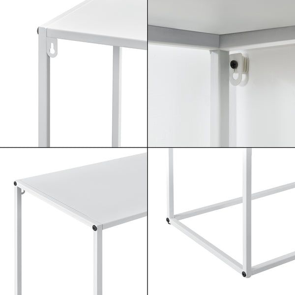 Avlastningsbord Sidobord Sideboard metall vit matt [en.casa]