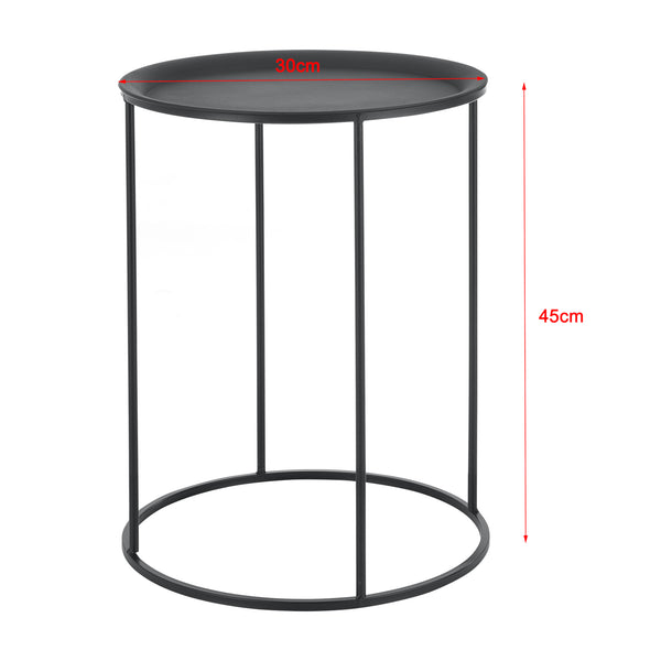 Soffbord set om 3 metall svart [en.casa]