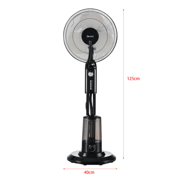 Dimfläkt 125x40x40cm 3 fläkthastigheter fuktfunktion med timer oscillerande funktion [in.tec]