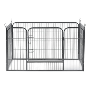 Valphage hundhage 125x85x70cm stål med tröskel silver [pro.tec]