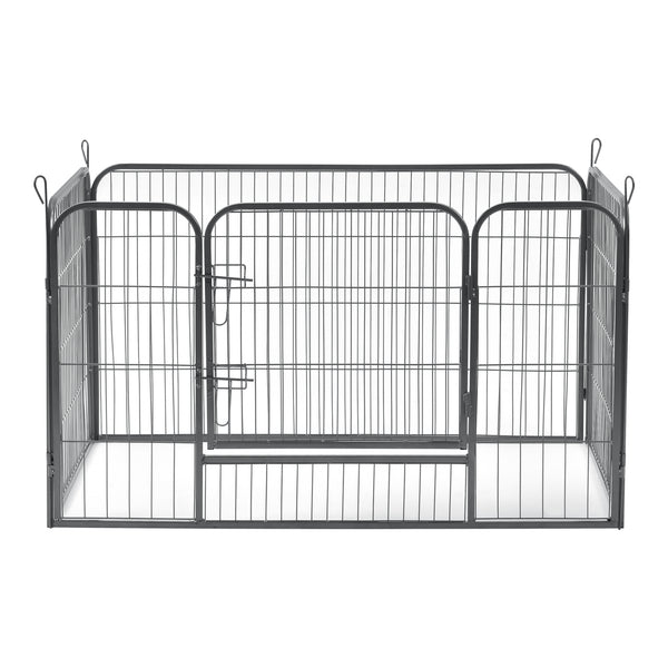 Valphage hundhage 125x85x70cm stål med tröskel silver [pro.tec]