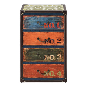Byrå Goslar med 4 lådor 66x40x30cm MDF konstläder flerfärgad [en.casa]