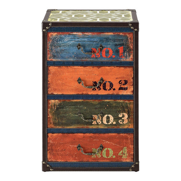 Byrå Goslar med 4 lådor 66x40x30cm MDF konstläder flerfärgad [en.casa]
