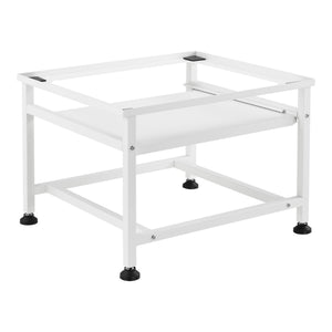 Tvättmaskinsstativ Förhöjningssockel med utdragbar hylla 63x54x41cm stål vit [en.casa]