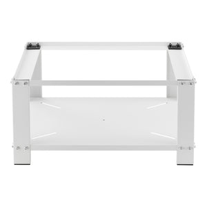 Tvättmaskinsstativ Förhöjningssockel med hylla 63x54x31cm stål vit max. belastning150 kg [en.casa]