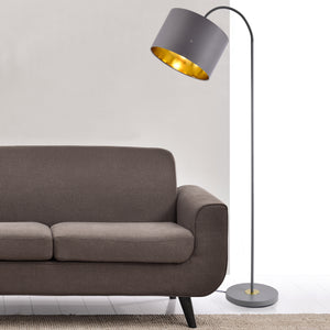 Golvlampa Toledo höjd 173cm Ø 35cm metall textil grå [lux.pro]