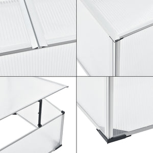 Fröbädd Hoorn med delat tak 100x60x40 cm Aluminium Polykarbonat en.casa