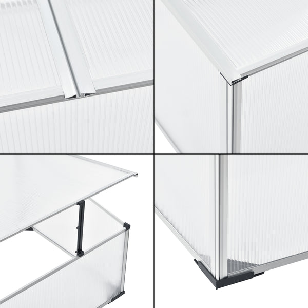 Fröbädd Hoorn med delat tak 100x60x40 cm Aluminium Polykarbonat en.casa