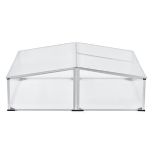 Mossel kylram med dubbelt tak 100x120x40 cm aluminium polykarbonat en.casa