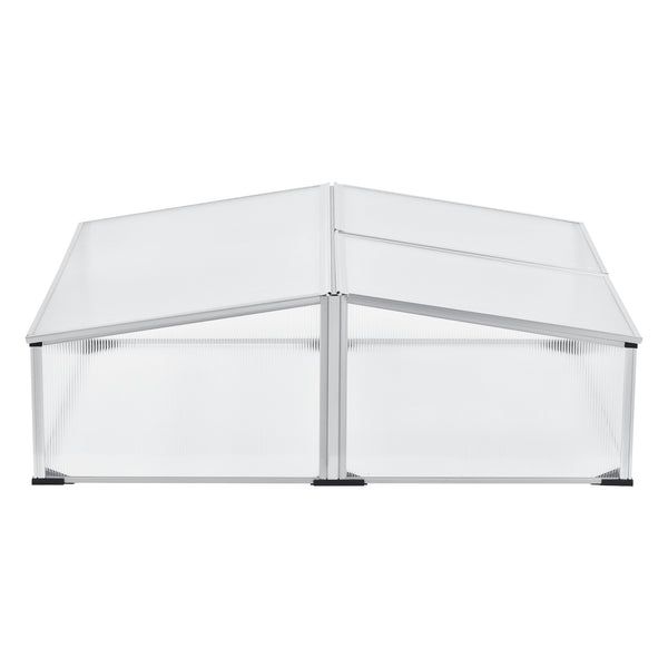 Mossel kylram med dubbelt tak 100x120x40 cm aluminium polykarbonat en.casa