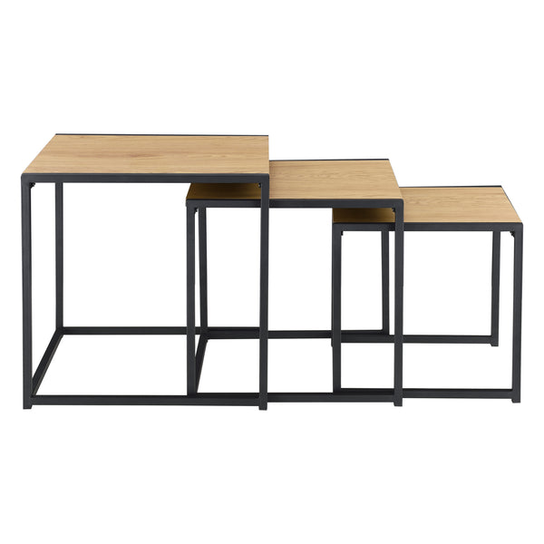 Soffbord Ringsaker set om 3 svart ekfärg [en.casa]