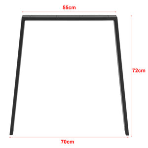 Bordsben set om 2-55-70x72cm pulverlackerat stål svart matt [en.casa]