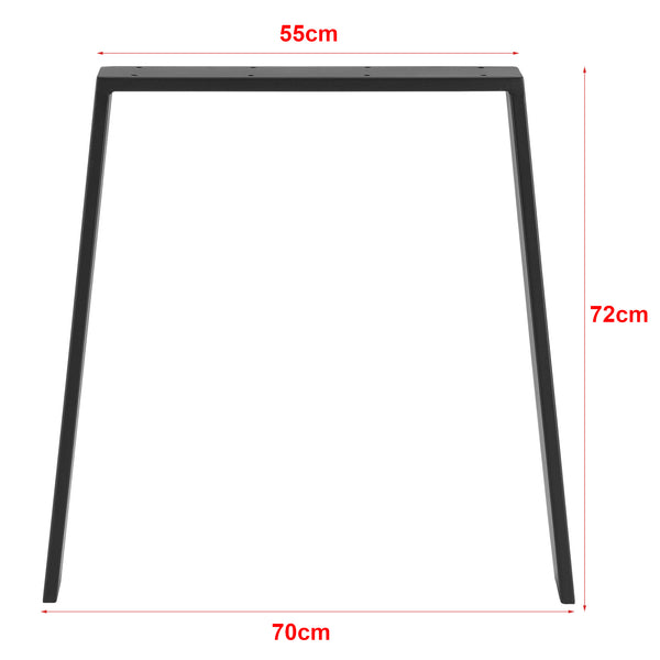 Bordsben set om 2-55-70x72cm pulverlackerat stål svart matt [en.casa]