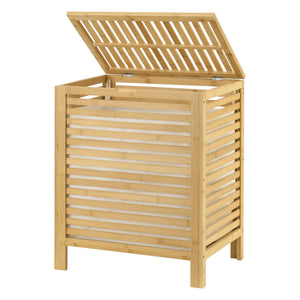 Tvättkorg Skövde med tvättsäck 50,5x35,5x60cm bambu [en.casa]