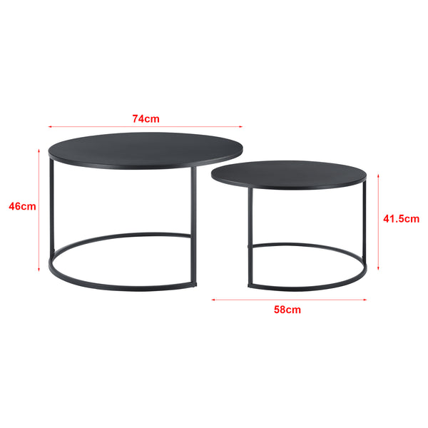 Soffbord Korenica set om 2 järn 46x74cm 41,5x58cm [en.casa]