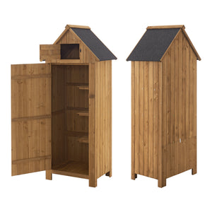 Trädgårdsskåp Redskapsbod Vedförvaring 179x77x54 cm granträ [en.casa]