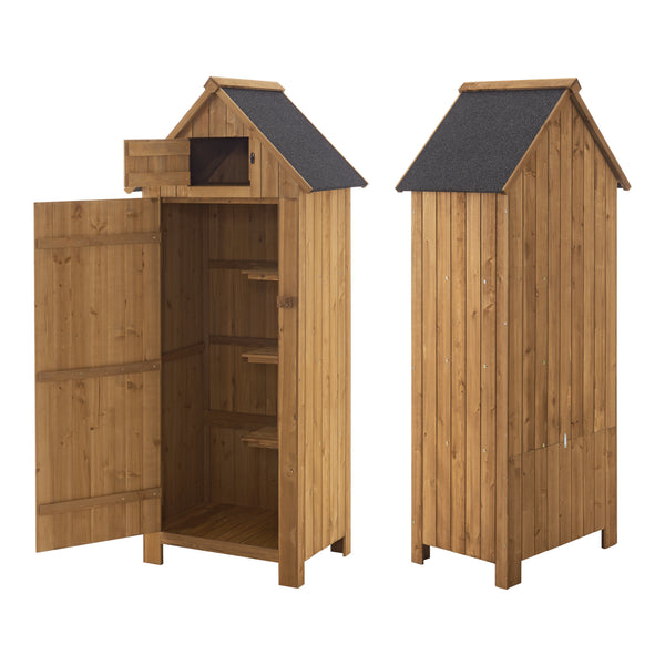 Trädgårdsskåp Redskapsbod Vedförvaring 179x77x54 cm granträ [en.casa]
