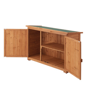 Trädgårdsskåp Redskapsbod Vedförvaring 88x128x50 cm granträ [en.casa]