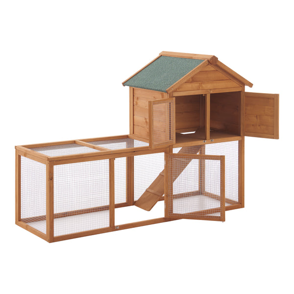 Kaninbur Kelkheim 110x160x61cm granträ [en.casa]