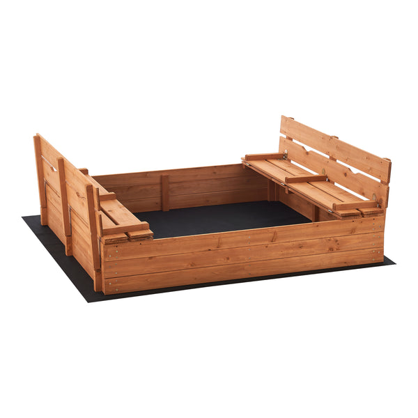 Sandlåda Campillos 23,5x118x114 cm med lock / bänk [en.casa]