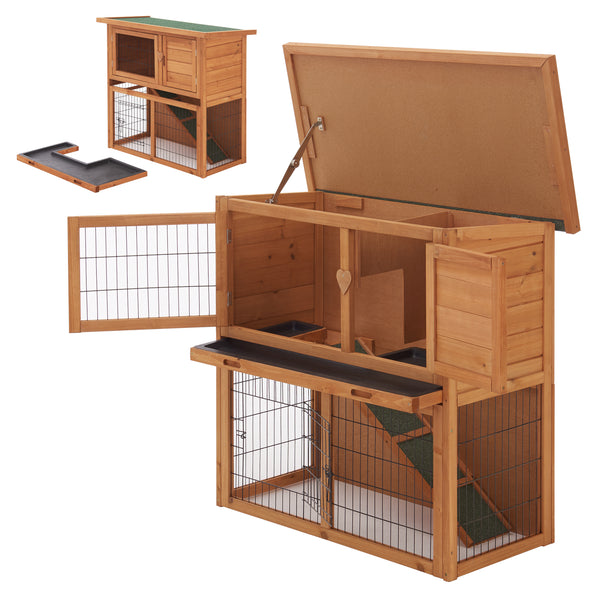 Kaninbur 85x91,5x45cm tall av furu [en.casa]