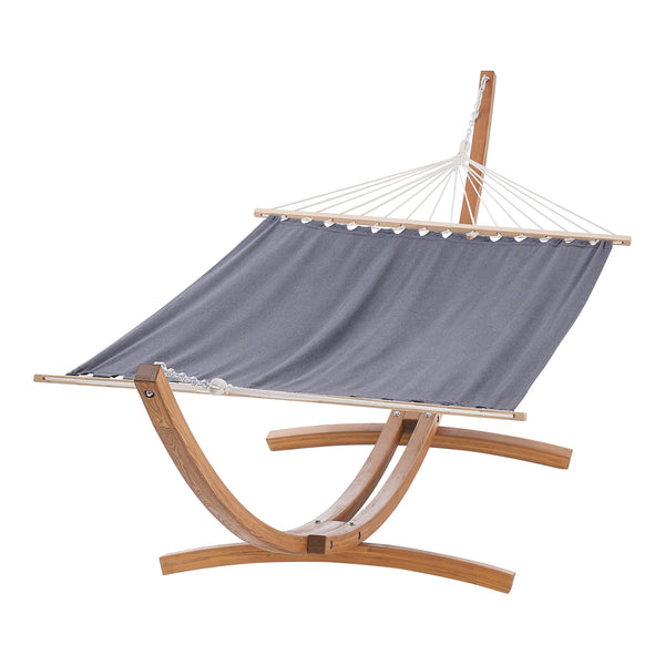 Hängmatta Langadia med stativ 415x120x125 cm lärk [en.casa]