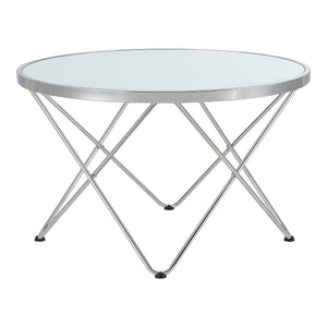 Soffbord Nikkeby Ø80x50 cm metall opalglas [en.casa]