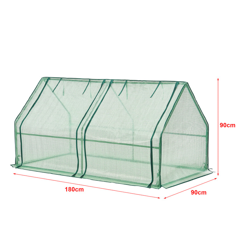 Måttskiss Växthus Nissewaard 180x90x90 cm [en.casa]