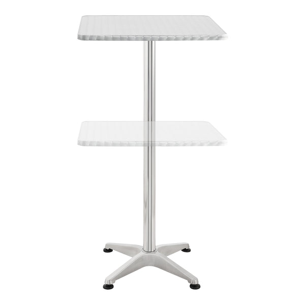 Barbord Järpen silver vikbar bordsskiva 75-115x60x60 cm [en.casa]
