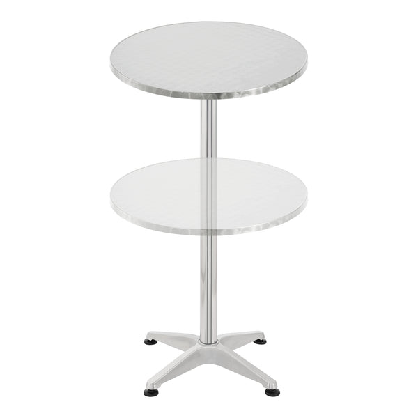Barbord Avesta rund silver vikbar bordsskiva 75-115x60x60 cm [en.casa]