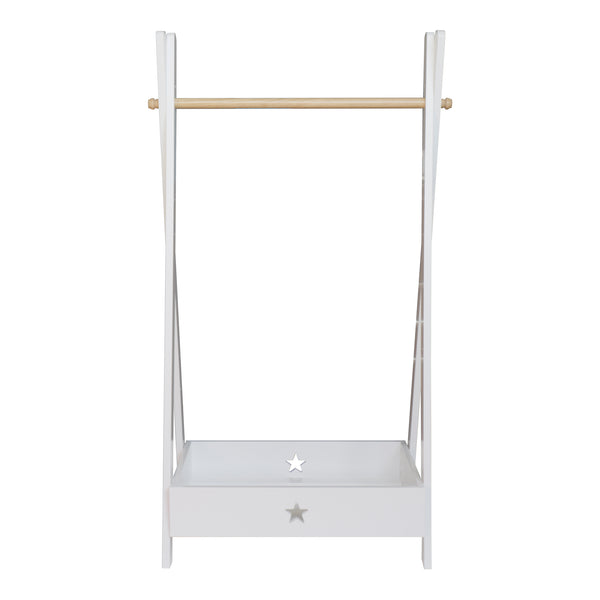 Klädhängare Laxe för barn 126x73x43 cm bambu vit [en.casa]