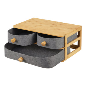 Skrivbordsbyrå Mäntsälä med 3 lådor 15x35x23 cm grå [en.casa] 