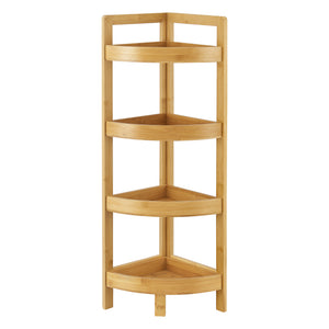 Hörnhylla Lestijärvi badrumshylla 80x23x23 cm bambu [en.casa]