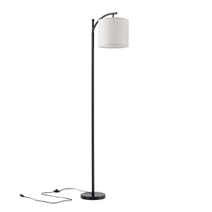 Golvlampa Coventry 180cm metall svart beige [lux.pro]
