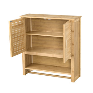 Badrumsskåp Tyresö 66x62x20 cm bambu [en.casa]