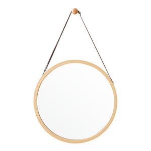 Väggspegel Bykle Ø38 cm bambu [en.casa] 