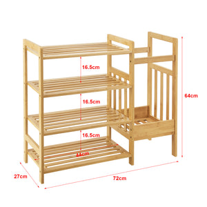 Skohylla Eckerö med paraplyställ bambu 64x72x27 cm [en.casa]