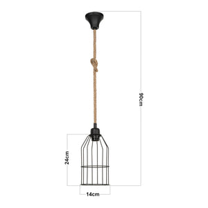 Taklampa Ashford 24 x 14 cm 1-ljus svart / jutefärgad [lux.pro]