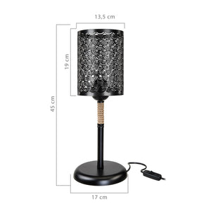 Bordslampa Filton E27 Metall Jutesele Svart / Jutefärgad [lux.pro]