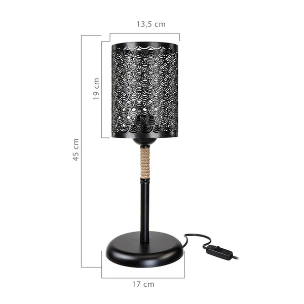 Bordslampa Filton E27 Metall Jutesele Svart / Jutefärgad [lux.pro]