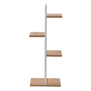 Blaabjerg metallhylla för växter 90x35x26cm vit / valnötsutseende [en.casa]
