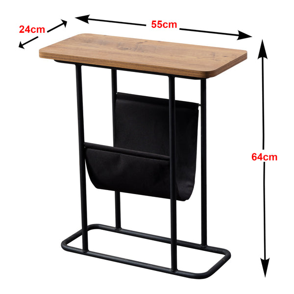 Bov sidobord 64 x 55 x 24 cm svart / valnötsutseende [en.casa]
